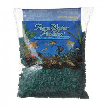 Pure Water Pebbles Aquarium Gravel - Emerald Green - 2 lbs - 3.1-6.3 mm Grain - 4 Pieces