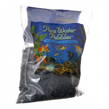 Pure Water Pebbles Aquarium Gravel - Jet Black - 2 lbs - 3.1-6.3 mm Grain - 4 Pieces