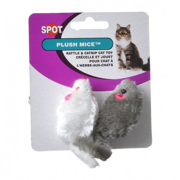 Spot Smooth Fur Mice - 2 in. Long - 2 Pack - 5 Pieces