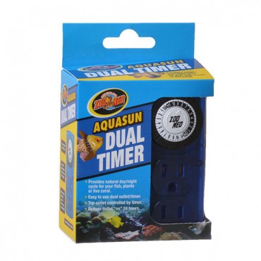 Zoo Med Aquatic Aqua Sun Dual Timer - Day and Night - 2 Outlet Day and Night Timer