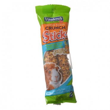 Vitakraft Guinea Pig Crunch Sticks with Popped Grains & Honey - 2 Pack - 2.5 oz - 3 Pieces