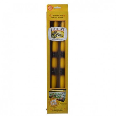 Flukers Spring Loaded Bamboo Bars - 2 Pack - Extendable from 10.5 in. L - 15 in. L