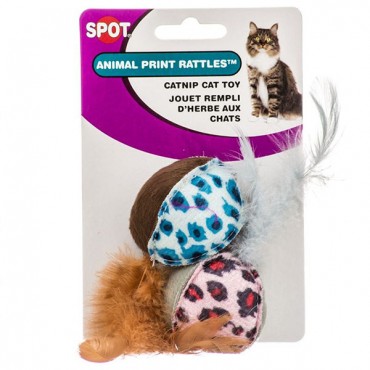 Spot Spot nips Rattle with Catnip - Animal Print - 2 Pack - 4 Pieces