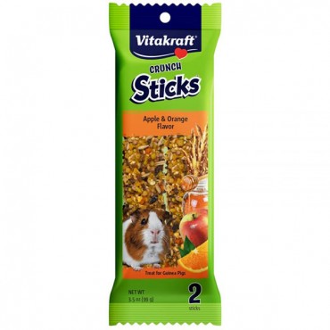 Vitakraft Crunch Sticks Guinea Pig Treats - Apple and Orange Flavor - 2 Pack - 3 Pieces