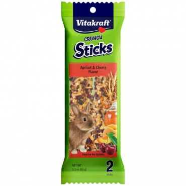 Vitakraft Crunch Sticks Rabbit Treats - Apricot and Cherry Flavor - 2 Pack - 2 Pieces