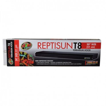 Zoo Med Reptisun T8 Terrarium Hood - 20 in. Fixture without Bulb - 18 in. Bulb Required