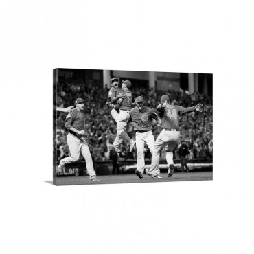 2016 World Series The Cubs Celebrate After Defeating The Indians 8 7 In Game Seven Wall Art - Canvas - Gallery Wrap