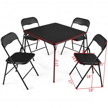 5 Piece Multi-Purpose Folding Dining KitchenTable Chair Set