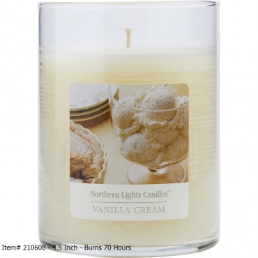 Vanilla Cream Scented - One Glass Pillar Scented Candle