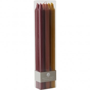 Tapers Autumn Harvest - Colors Are Bordeaux Terra Cotta And Caramel