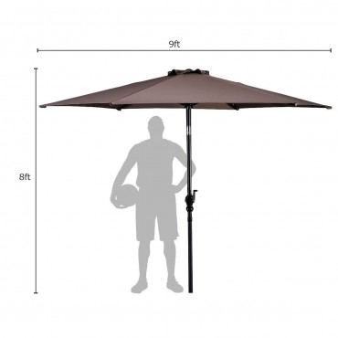 9 Ft. Patio Outdoor Umbrella With Crank