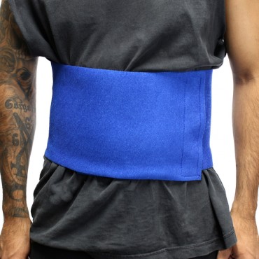 Perrini 8 in. Blue Waist Slimmer Back Support Belt Tummy Belt Exercise Gym
