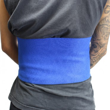 Perrini 12 in. Blue Waist Slimmer Back Support Belt Tummy Belt Exercise Gym
