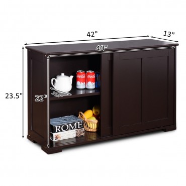 Kitchen Storage Cupboard Cabinet With Sliding Door
