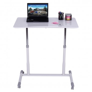 Height Adjustable Computer Desk Sit To Stand Rolling Table