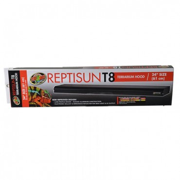 Zoo Med Reptisun T8 Terrarium Hood - 24 in. Fixture without Bulb - 24 in. Bulb Required