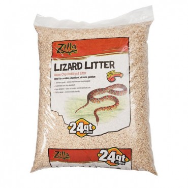 Zilla Lizard Litter - Aspen Chip Bedding and Lutter - 24 Quarts