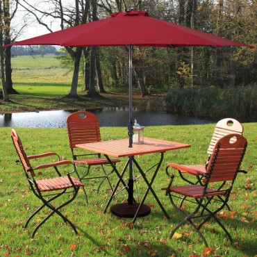 10 Ft. Patio Solar Umbrella With Crank And LED Lights