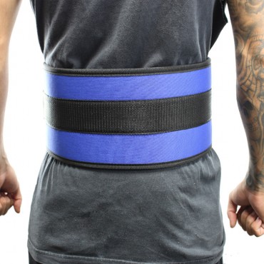 Last Punch® 6 in. Nylon Power Weight Lifting Belt / Back Support Belt Blue