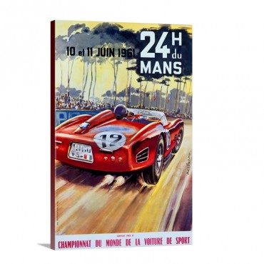 24 H Du Mans Championnat Du Monde Vintage Poster Wall Art - Canvas - Gallery Wrap