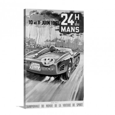 24 H Du Mans Championnat Du Monde Vintage Poster Wall Art - Canvas - Gallery Wrap