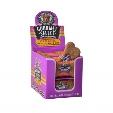 Natures Animals Gourmet Select Organic Dog Bone - Carrot Flavor -  24 Pack