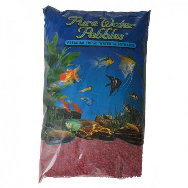 Pure Water Pebbles Aquarium Gravel - Currant Red - 25 lbs - 3.1-6.3 mm Grain