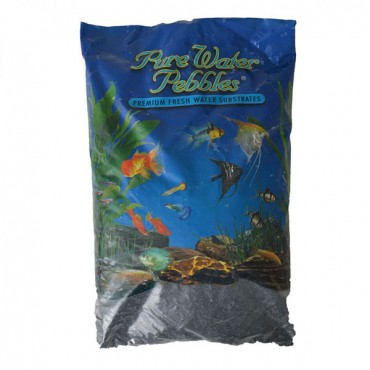 Pure Water Pebbles Aquarium Gravel - Jet Black - 25 lbs - 3.1-6.3 mm Grain