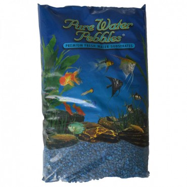 Pure Water Pebbles Aquarium Gravel - Neon Blue - 25 lbs - 3.1-6.3 mm Grain
