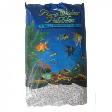 Pure Water Pebbles Aquarium Gravel - Platinum White Frost - 25 lbs - 8.7-9.5 mm Grain