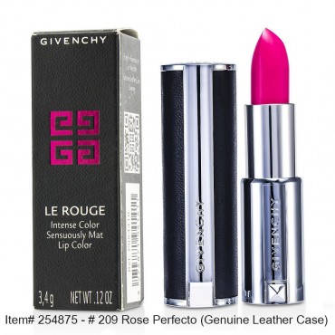 Givenchy - Le Rouge Intense Color Sensuously Mat Lipstick  209 Rose Perfecto Genuine Leather Case 3.4g/0.12oz