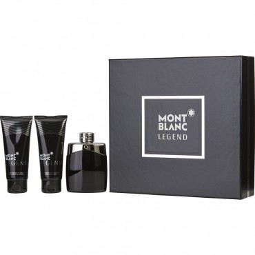 Mont Blanc Legend - Eau De Toilette Spray 3.3 oz And Aftershave Balm 3.3 oz And All Over Shower Gel 3.3 oz