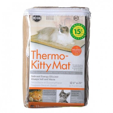 K&H Pet Products Thermo-Kitty Mat - Mocha - 25 in. L x 12.5 in. W x .5 in. H