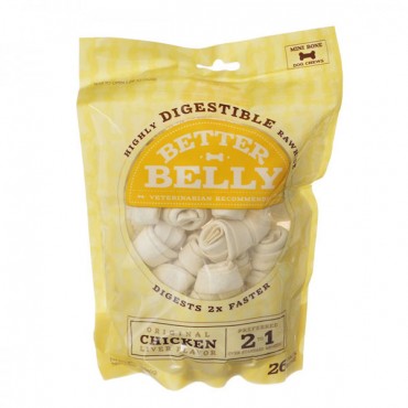 Better Belly Rawhide Chicken Liver Bones - Mini - 26 Count