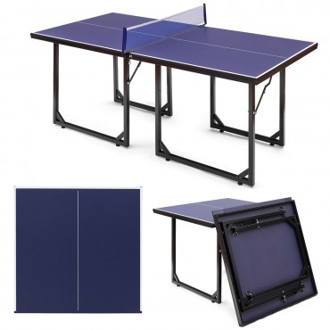 Multi - Use Foldable Midsize Removable Compact Ping - Pong Table