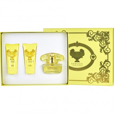 Versace Yellow Diamond - Eau De Toilette Spray 1.7 oz And Body Lotion 1.7 oz And Shower Gel 1.7 oz