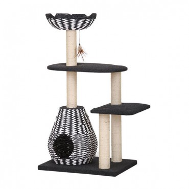 Pet Pals Contemporary 4-Level Cat House with Feather Teaser -  27 in. L x 19 in. L x 49 in. H