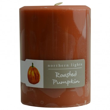 Roasted Pumpkin - One Pillar Candle 3x4 Inch Burns 80 Hours