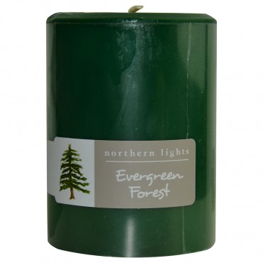 Evergreen Forest - One Pillar Candle 3x4 Inch Burns 80 Hours