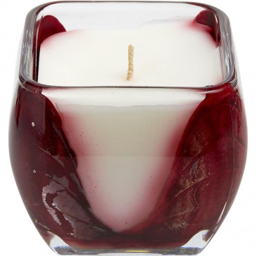 Mistletoe Red Cascade Candle - The Inside Of This Glass Candle
