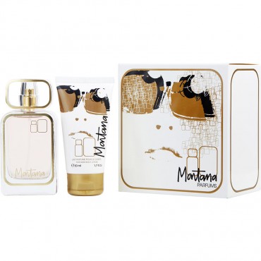 Montana 80s - Eau De Parfum Spray 3.3 oz And Body Lotion 1.7 oz And Bracelets