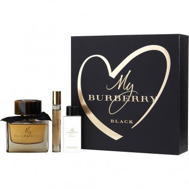 My Burberry Black - Parfum Spray 3 oz And Body Lotion 2.5 oz And Parfum Roll On 0.25 oz Mini