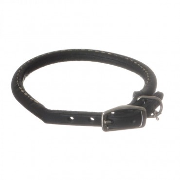 Circle T Pet Leather Round Collar - Black - 12 Neck