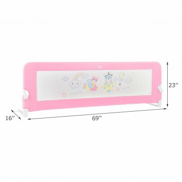 69 In. Breathable Baby Toddlers Bed Rail Guard Safety Swing Down
