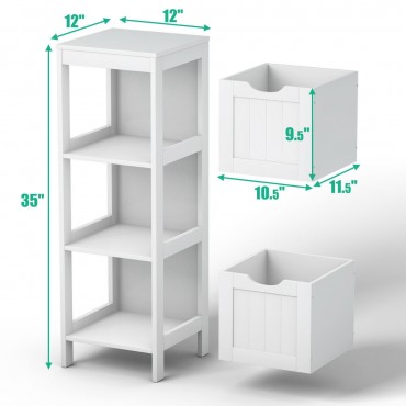Bathroom Multifunctional Storage Floor Cabinet With 2 Drawers