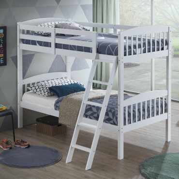 Hardwood Twin Bunk Beds with Individual Kid Bed Ladder