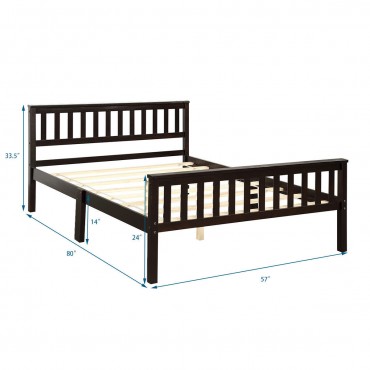 Wood Bed Frame Wood Slats Support Platform Full Size