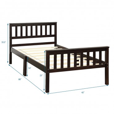 Wood Bed Frame Wood Slats Support Platform Twin Size