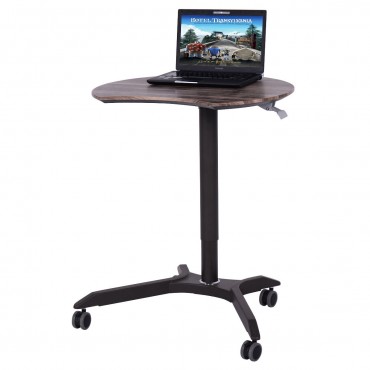 Rolling Laptop Computer Desk Height Adjustable Mobile Workstation Table