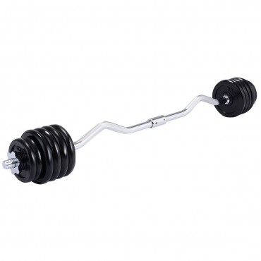 66 lbs Adjustable Iron Weight Barbell Dumbbell Set